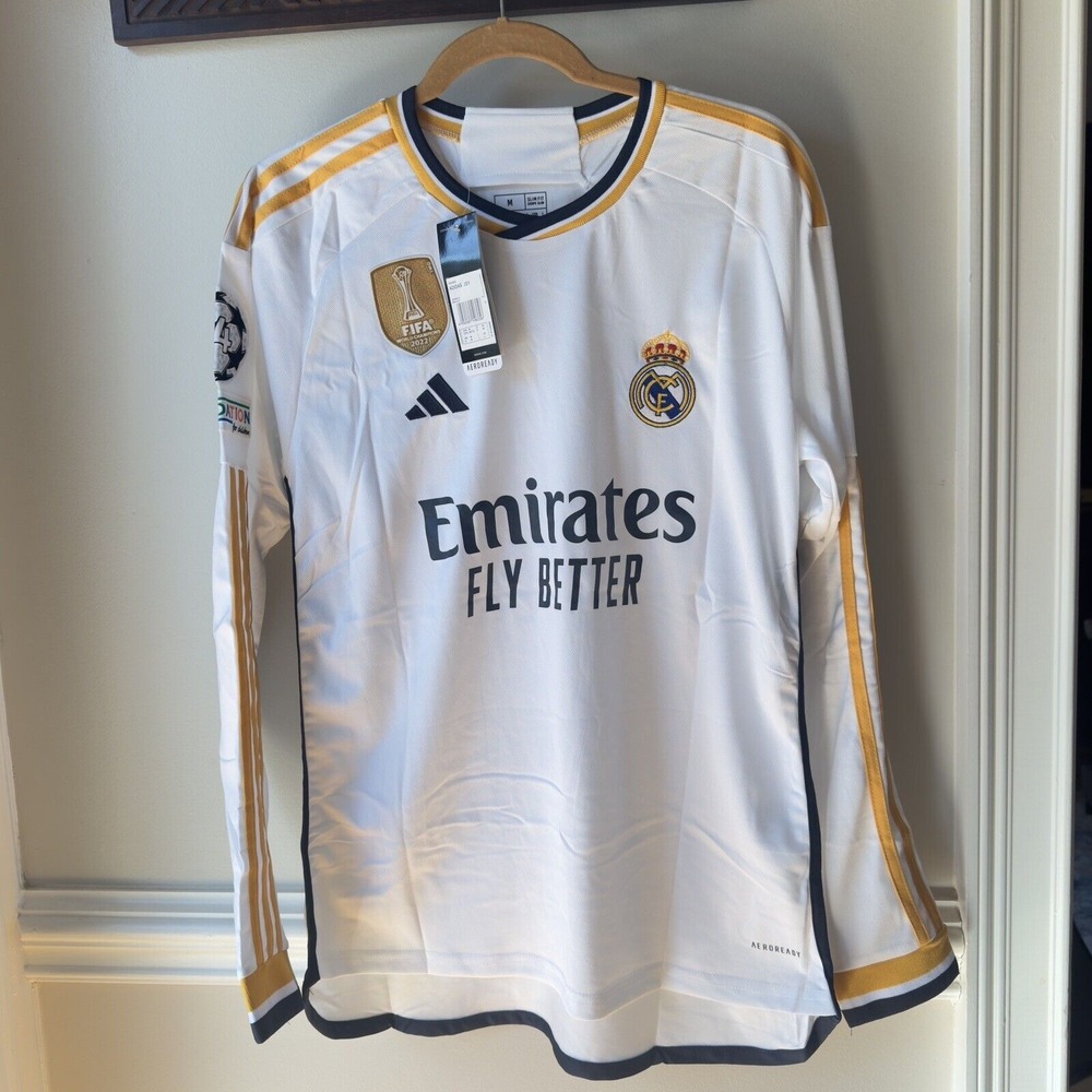 Vini Jr. #7 Home Kit Shirt‎ Fan Jersey 23/24 NWT White, Spain Football Size M